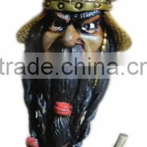 Figurine Shaped Hand Crafted Smoking Pipes - Viking Warrior's Head thumbnail-1