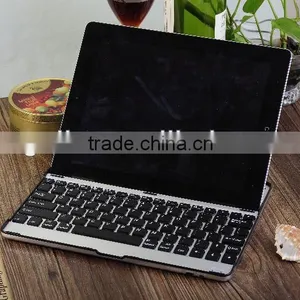 2014 Aluminum Alloy Pink Leather Case Bluetooth Keyboard for Ipad 3 thumbnail-1