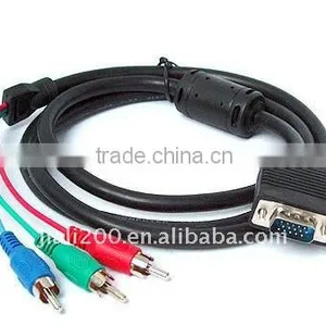 Laptop VGA to TV S-Video RCA AV 3 Adapter Cable NEW 5ft thumbnail-1