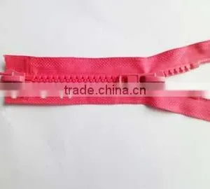 8# Plastic Resin Zipper Two Way Open End Double Slider Zipper Winter Coate Zipper Slider thumbnail-1