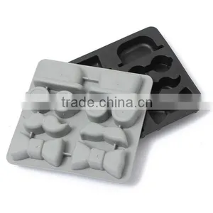 Ice Cube Tray Mold Beard Glasses Hat Tie Gentleman Glasses Freeze Mould Maker Ecellent Quality thumbnail-2
