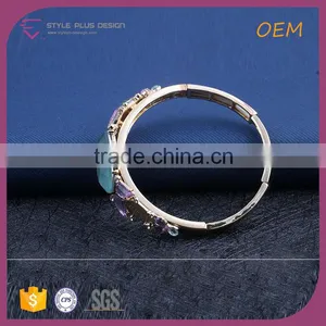 G69734I01 STYLE PLUS Gold Plate Hand Chain With Sapphire Design Bracelets for Girls Gold Plate Chunky Chain Bracelet thumbnail-2