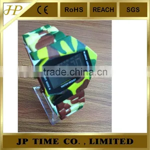 Men's Camouflage Watch Style Multi-Functional Digital Colorful LED Silicone Band Wrist thumbnail-1