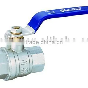 Female x Female Thread Brass Ball Valve With Steel Handle thumbnail-1
