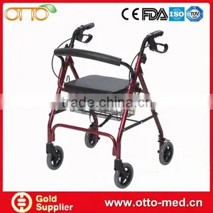 Elderly Aluminum Folding Walker With 4 Wheels thumbnail-1