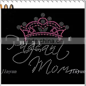 Wholesales and Custome Made Crown Mom Rhinestone Heat Transfer Design thumbnail-1