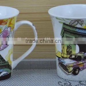 14OZ Butterfly Design Fully Decal Printed Ceramic Cup, Shiny Surface New Bone China Coffee Cup, KL5001-11019 thumbnail-6