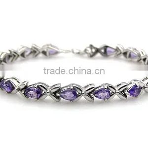 Amethyst Gem & .925 Sterling Silver Bracelet Necklace Earring Jewelry Wholesale thumbnail-1