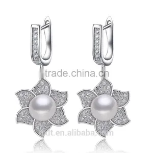 925 Sterling Silver Earring and Ring Pearl Jewerlry Set thumbnail-3
