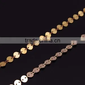 New Women Simple BOHO Style Gold Plated Shining Handcraft Metal Coins Charming Hair Jewelry Head Chain thumbnail-3