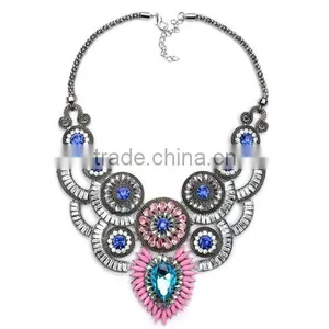 New Design Lady Bib Statement Multi Colours Crystal Luxury Necklace Collar thumbnail-1