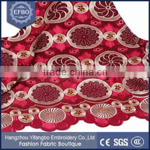 Wine Color Background Swiss Guipure Voile Lace Fabric / White Color Background China Swiss Voile Lace For Wedding Dress thumbnail-3