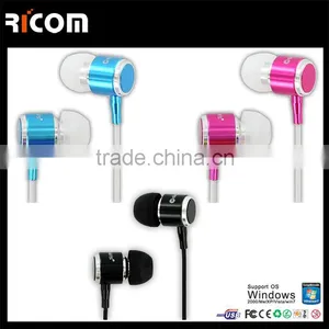 Metal 3.5mm Flat Cable Earphones,Metal Stereo Flat Cable Earphone,Metal Flat Cord Earphone-EO3007B--Shenzhen Ricom thumbnail-1