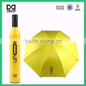 High Quality 21 Inch Triple-Folding Promotion Wine Bottle Umbrella thumbnail-1