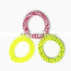 Simple Plastic Elastic Ponytail Holder Telephone Line Hair Tie thumbnail-5