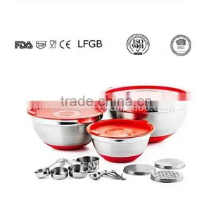 2016 New Stainless Steel Mixing Bowl Set With 3 Grater Lid Supplier's Choice thumbnail-1