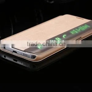 S6 / S6 Edge Smart Touch Window Side View PU Leather Case Cover Flip Stand Auto Wake for Samsung Galaxy Note 5 / S6 thumbnail-6