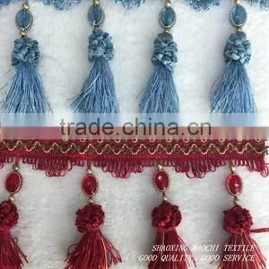 New Design Wholesale Curtain Fringe With Crystal for Home Textile Accessory thumbnail-4