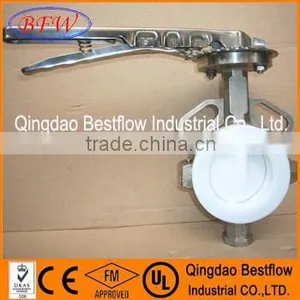 Stainless Steel PTFE Lined Wafer Type Butterfly Valve thumbnail-1