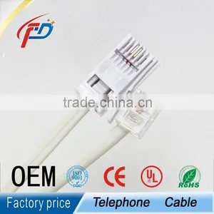 2 Cores or 4 Wires British-American Jumper Cable 1.5m Rj12 Connector thumbnail-2