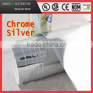Promotional 1.52*20M Car Auto Mirror Air Bubble Free Silver Chrome Vinyl Wrap Sticker thumbnail-1