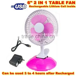 Mini Hand Fans Battery Operated Fan 6 Inch 2 IN 1 thumbnail-1