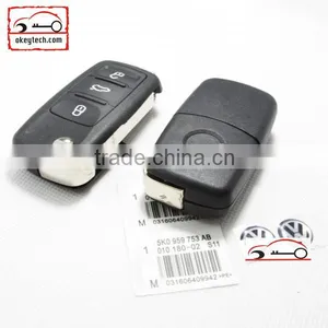 High Quatity Car Key for vw Romote 3 Button Key Shell for 5K0 959 753 AB vw Flip Remote Key Shell thumbnail-2