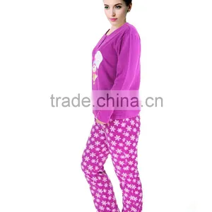 Kevince Women Polar Fleece Pyjamas Set Love Snow 1000pcs up OEM Factory Directly thumbnail-2