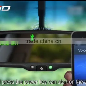 4.3inch Bluetooth Handfree Car Kit Radar Detector Car Rearview Camera Mirror Adjustable Brightness Monitor thumbnail-1