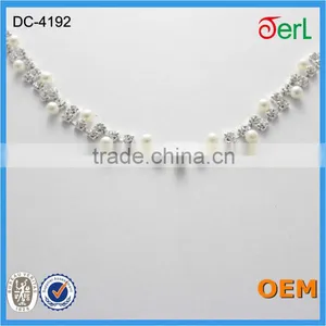 New Arrival! Glass Rhinestone Crystal Cup Chain With Pearl for Wholesale thumbnail-1