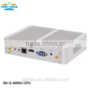 Partaker B4 Cheapest i3 Broadwell Fanlesscomputer Win10 Barebone Computer i3 4005U 4K Mini pc thumbnail-1