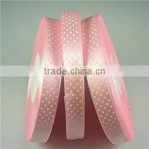 Silk Screen Printing/Heating Transfer Printing New Charm Satin Ribbon Bow With Polka Dots PinkK~ thumbnail-1