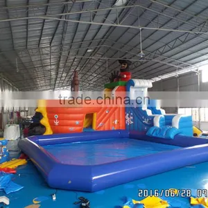 Pirate Ship Inflatable Slide With Pool,children Playground Water Park for Sale thumbnail-1