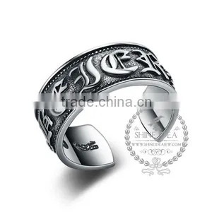 925 Solid Sterling Silver Vintage Style Korean Antiqued Silver Steam Punk Ring Fashion Women Jewelry 6240037 thumbnail-1