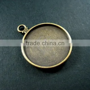 25mm Round Tray Bezel Setting Vintage Antiqued Bronze Alloy Watch Clock Pendant Charm DIY Supplies 1810245 thumbnail-3