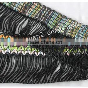 Hot Selling 6.5cm Width Polyester Ethnic Chainette Fringe for Garment/bags thumbnail-4