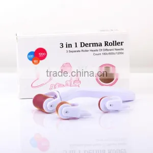 3 in 1 Derma Roller 3 Separate Roller Heads of Different Needle Count 180c/600c/1200c in 1mm Size Made of Sterilized Titanium thumbnail-5