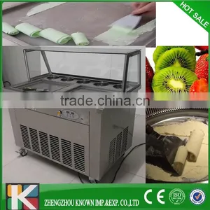 Square 2+5 Two Comperssor Fast Cooling Ice Pan Fried Ice Cream Machine Thailand thumbnail-2