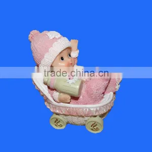 Hot Sale Lovely Baby in Stroller Resin Baby Figurine thumbnail-1
