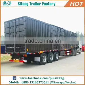 High Quality Plate Van Trailer 3 Axles Cargo Transport Enclosed Trailers for Sale thumbnail-2