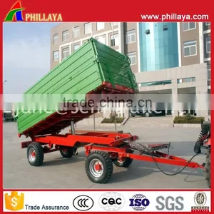 2 Axles 3Axles Mini Box Hydraulic Dump Trailer With Tractor Towing Drawbar thumbnail-1