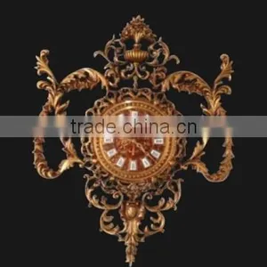 Antique Carved Ornate Gold Gilt Rococo Style Wall Pendulum Clock thumbnail-3