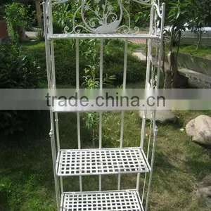 High Quality Antique Vintage Decorative Metal Garden Outdoor 4 Tiers Flower Shelf thumbnail-1