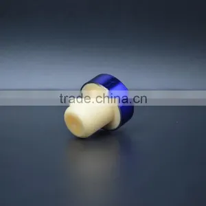 Blue Aluminum Cap With Synthestic Cork Wine Bottle Stopper thumbnail-3