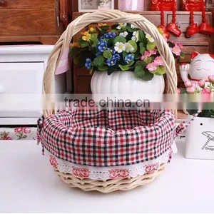Hotsale Small Cheap Lined Willow Wicker Shopping Basket Wicker Egg Basket thumbnail-1