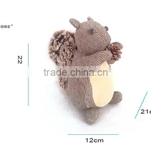 Store More Cute Design Stone Filling Animal Fabric Door Stops - Squirrel thumbnail-2