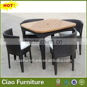Hot Sell BLACK Wicker Dining Table With Chairs 4 SEATER thumbnail-1