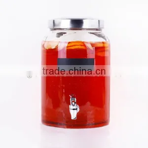 Hot Sell High Quality Black Chalkboard Decal Glass Beverage Jar With Faucet thumbnail-1