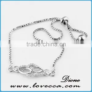 White Gold Diamond Dollar Bracelet 18K Micropave, Pave Diamonds Bracelet thumbnail-3