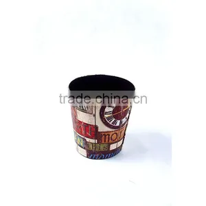 Hot Sale Waste Bin Roma Clock Print Faux Leather Trash Can thumbnail-3